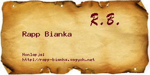 Rapp Bianka névjegykártya